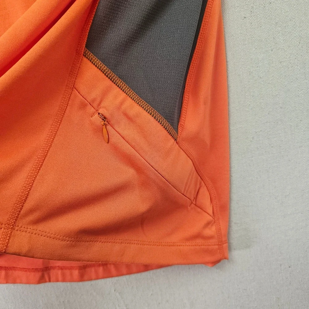 The North Face Men's Large VaporWick Orange Gray V-Neck Performance Shirt Pocket